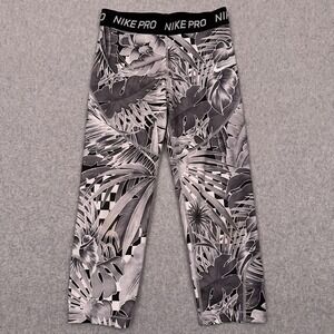 Nike Pro Training Capri Leggings Girls‎ Large Leaf All Over Print AQ9157